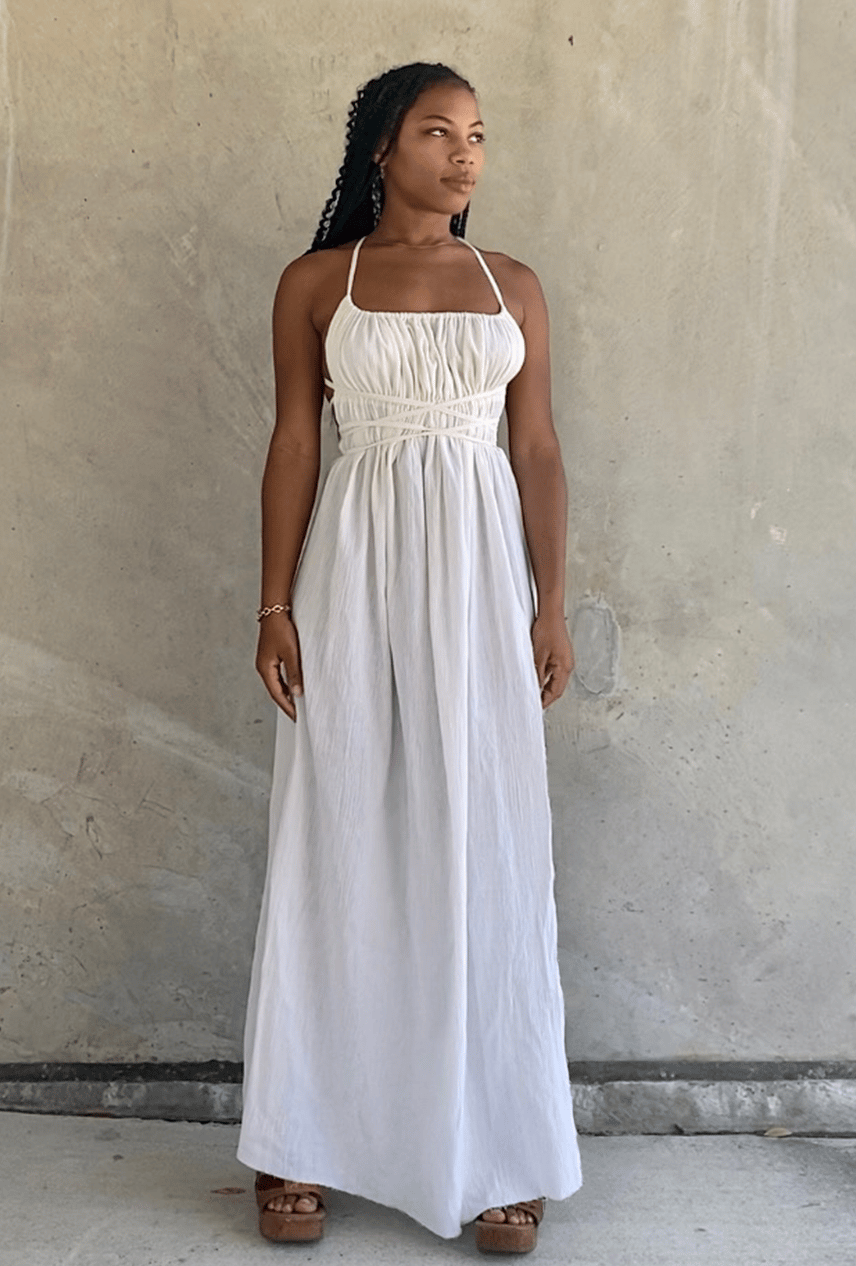 YARA MAXI DRESS WHITE B YU